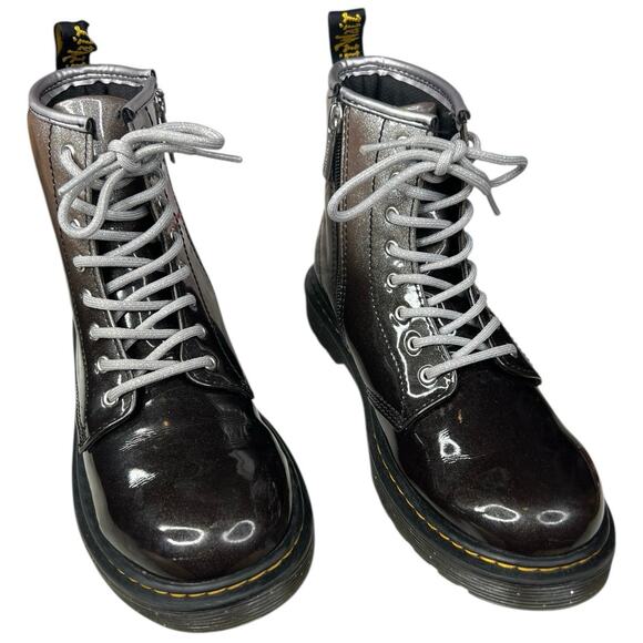 Dr. Martens Unisex Gradient Glitter Grey Black Combat Boot Size M 4 W 5 - Picture 5 of 10